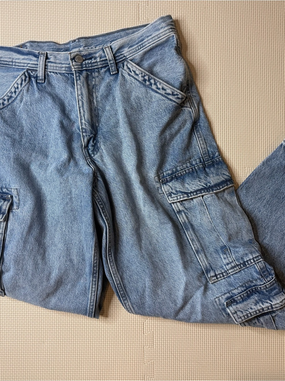 Levi's Faded Blue Boyfriend Cargo Jeans